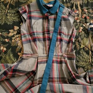 Miss  Candyfloss plaid dress with Peter pan collar and matching belt